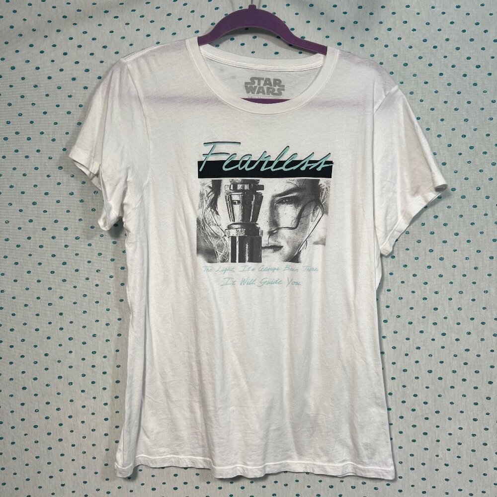 Star Wars Her Universe 'Fearless' Rey White Short Sleeve T-Shirt